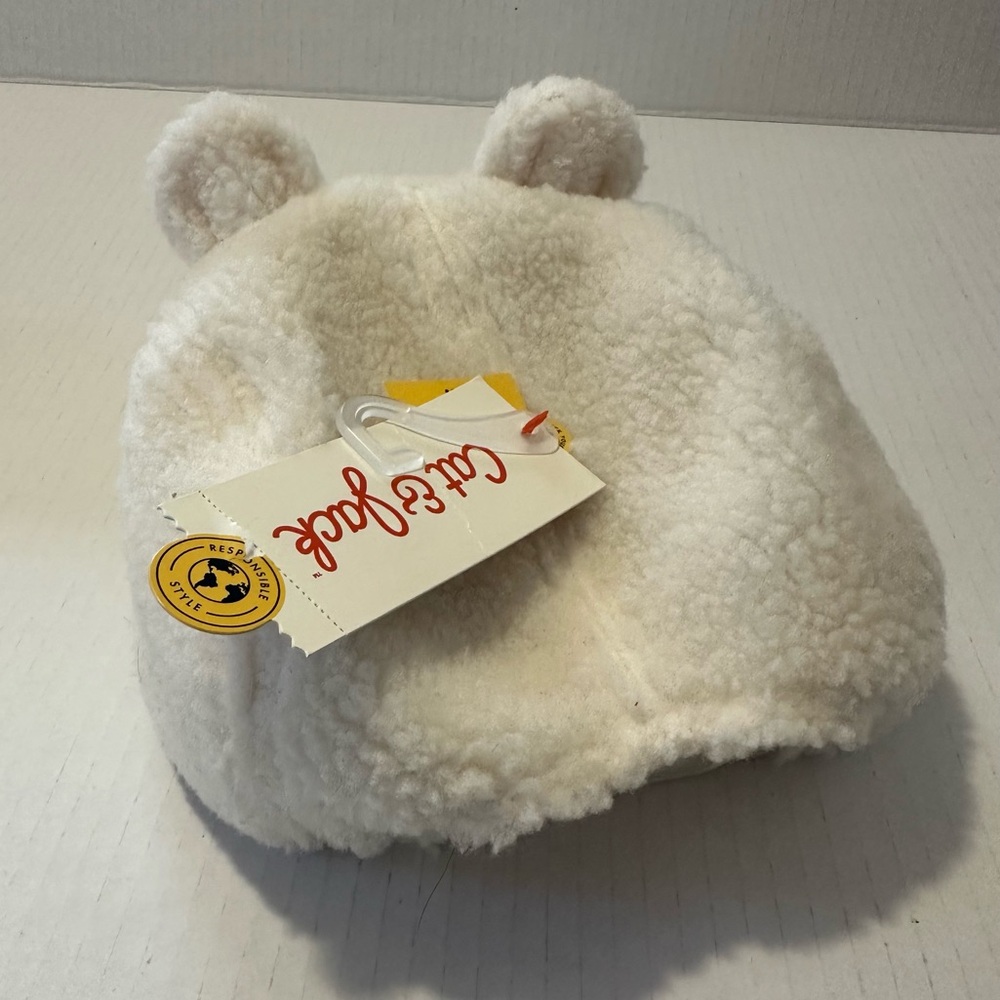 Cat & Jack Teddy Bear Ears Satin Lined Hat 2T-5T - Picture 3 of 7